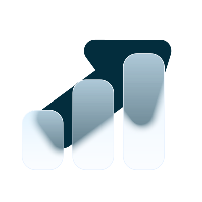 Icon of an upward-trending bar chart in light blue tones, representing growth, investment income.